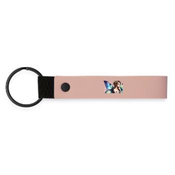 Iridescent Fairy Floral Crown - Matte Pu Keyring - pink - Front