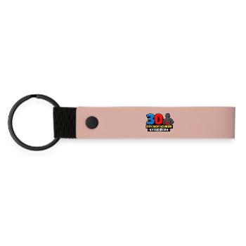 Bitte nicht schubsen - Ich habe Rücken - Matte PU Schlüsselanhänger - Rosa - Vorne