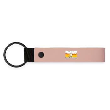 Dog in Chaos Fire - Matte Pu Keyring - pink - Front