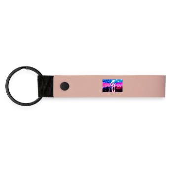 Neon Rift Psychedelic - Matte Pu Keyring - pink - Front