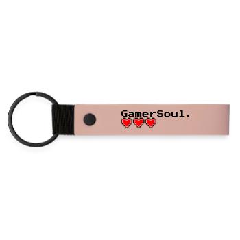 Gamer Soul - Matte PU Schlüsselanhänger - Rosa - Vorne