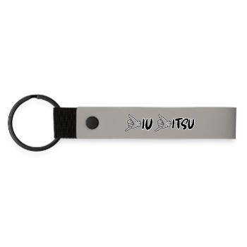 Shaka Jiu Jitsu T-Shirt – BJJ Chill Design - Matte Pu Keyring - light grey - Front