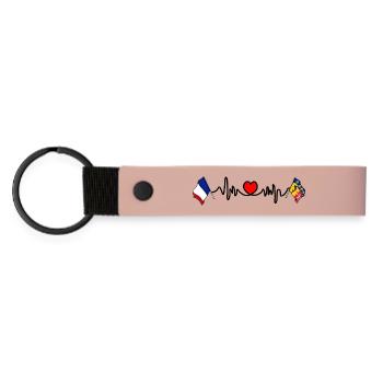 Rhône-Alpes & Frankreich - Matte PU Schlüsselanhänger - Rosa - Vorne