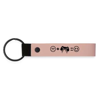 Le jeu vidéo vous rend heureux - Porte-clés en PU mat - rose - Devant