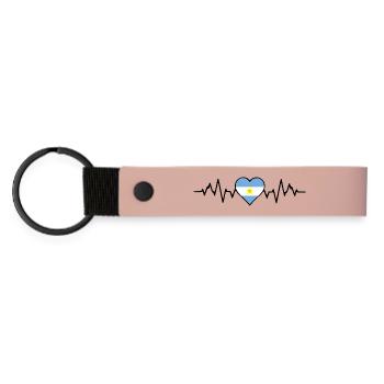 Battement de cœur argentin - Porte-clés en PU mat - rose - Devant