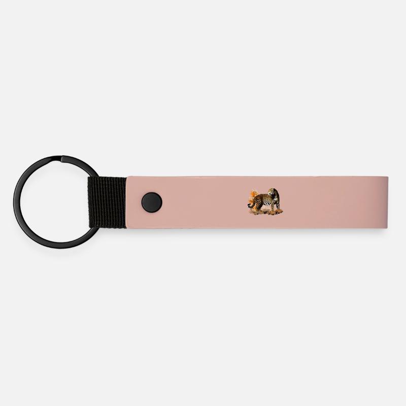 leopard - Porte-clés en PU mat - rose