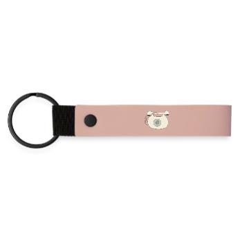 telefon oldschool - Matte PU Schlüsselanhänger - Rosa - Vorne