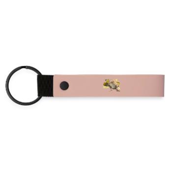 Souris dans le feuillage - Porte-clés en PU mat - rose - Devant