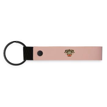 Wunderbares Steampunk-Herz. - Matte PU Schlüsselanhänger - Rosa - Vorne