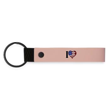 I ♥️ USA | I love the United States - Matte Pu Keyring - pink - Front