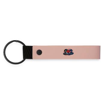 motif serpent Cobra dynamique et coloré - Porte-clés en PU mat - rose - Devant