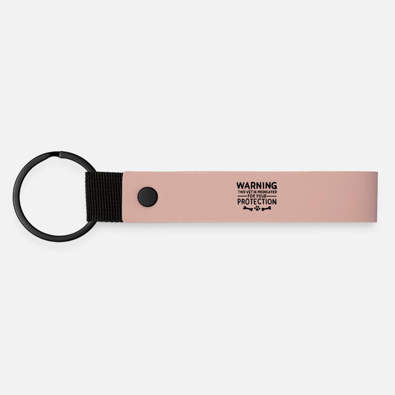 Sjov dyrlæge - Mat PU nøglering - rosa