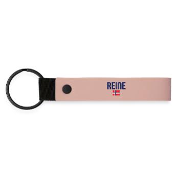 Reine-Norway Flag Design - Matte Pu Keyring - pink - Front