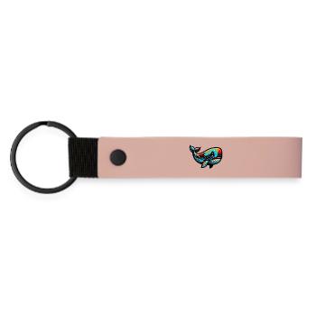 Wal - Matte PU Schlüsselanhänger - Rosa - Vorne