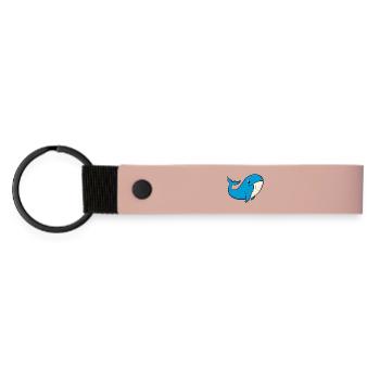 Baleine bleue joyeuse - Porte-clés en PU mat - rose - Devant