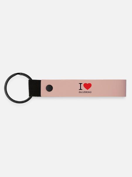 I LOVE SALZBURG - Matte PU Schlüsselanhänger - Rosa