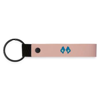 Zwei Flaggen durchquerten South Dakota - Matte PU Schlüsselanhänger - Rosa - Vorne