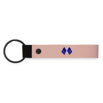 Zwei Flaggen durchquerten Indiana - Matte PU Schlüsselanhänger - Rosa - Vorne