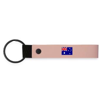Flagge Australiens – Symbol des Stolzes und der nationalen Einheit - Matte PU Schlüsselanhänger - Rosa - Vorne