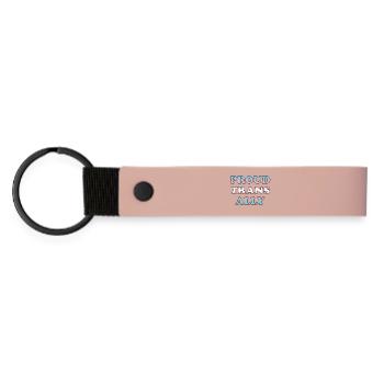 Stolzer Trans-Ally-Farbverlaufstext - Matte PU Schlüsselanhänger - Rosa - Vorne