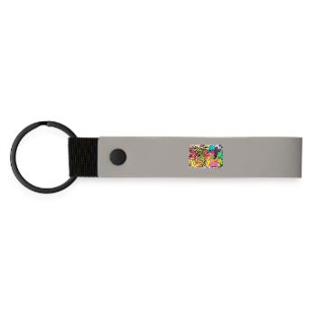 Colorful parrot - Matte Pu Keyring - light grey - Front