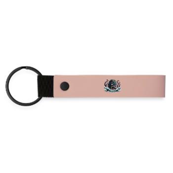 Mythical Kraken Monster Illustration - Matte Pu Keyring - pink - Front