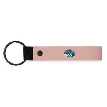 Bear ski tour through mountain forest - Matte Pu Keyring - pink - Front