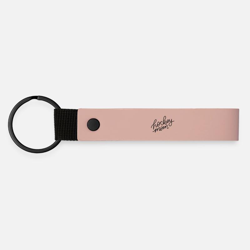 Hockey Mom Script Logo - Matte Pu Keyring - pink