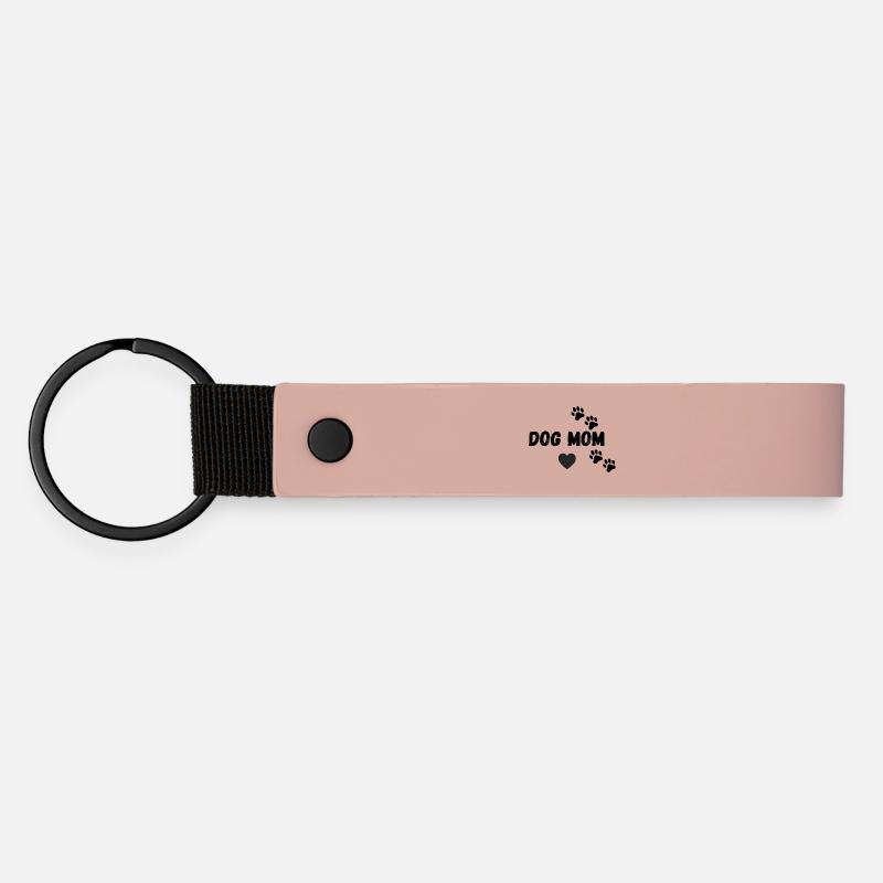 Maman Chien Amour - Porte-clés en PU mat - rose