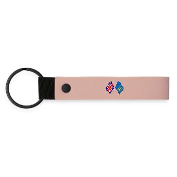 Suffolk & Great Britain Crossed Flags - Matte Pu Keyring - pink - Front
