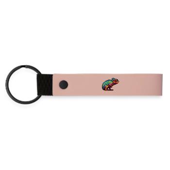 Chamäleon Tier - Matte PU Schlüsselanhänger - Rosa - Vorne