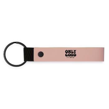 Positive statement design - Matte Pu Keyring - pink - Front