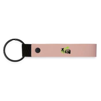 Circles Lime Abstract Schwarzer Tänzer Hip Hop - Matte PU Schlüsselanhänger - Rosa - Vorne