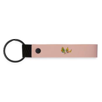 leaves - Matte Pu Keyring - pink - Front