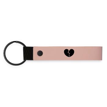 Le cœur brisé - Porte-clés en PU mat - rose - Devant
