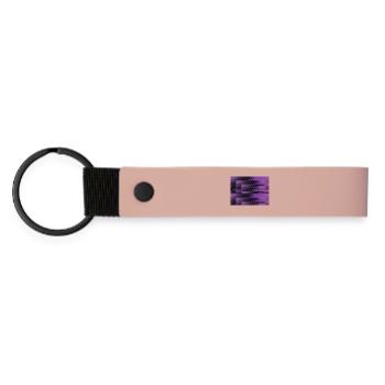3D Glitch Purple Raster Neon - Matte PU Schlüsselanhänger - Rosa - Vorne