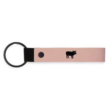 cochon - Porte-clés en PU mat - rose - Devant