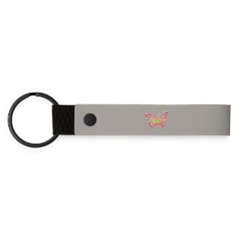 Schmetterlingsmärchen-Magisches Design - Matte PU Schlüsselanhänger - Hellgrau - Vorne