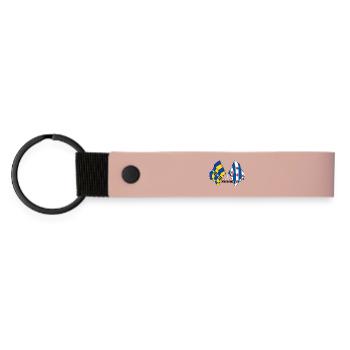Ameland Friesland Pride – Kreuzende Flaggen - Matte PU Schlüsselanhänger - Rosa - Vorne