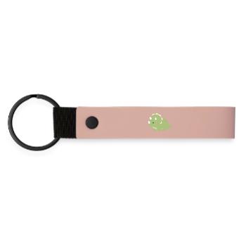 Emerald Triceratops Charm - Matte Pu Keyring - pink - Front