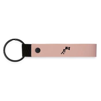 70 years birthday - Matte Pu Keyring - pink - Front