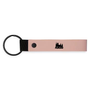 München Skyline - Matte PU Schlüsselanhänger - Rosa - Vorne