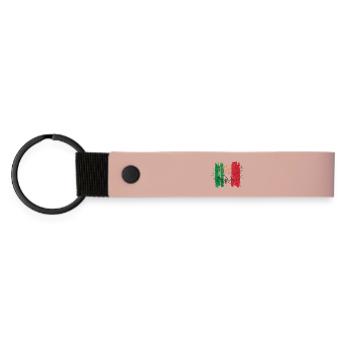 Buon Appetito Tricolore italienische Lebensmittel Teigwaren - Matte PU Schlüsselanhänger - Rosa - Vorne