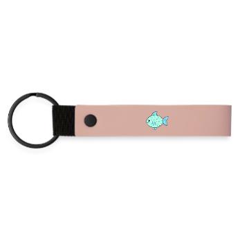 Fisch Fische - Matte PU Schlüsselanhänger - Rosa - Vorne