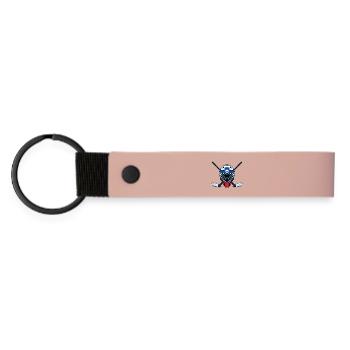 Eishockey Slowenien Flaggen Helm Sport - Matte PU Schlüsselanhänger - Rosa - Vorne