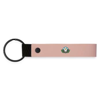 Gardien du pygargue à tête blanche dans la forêt - Porte-clés en PU mat - rose - Devant