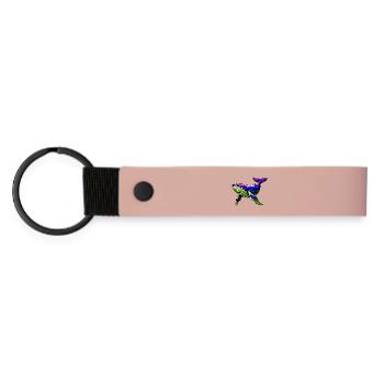 Whale - Matte Pu Keyring - pink - Front