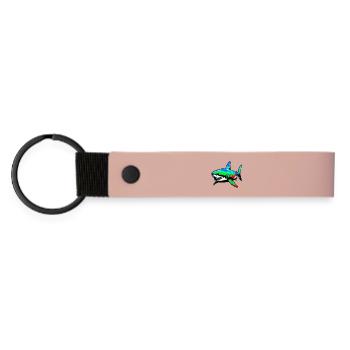Shark - Matte Pu Keyring - pink - Front