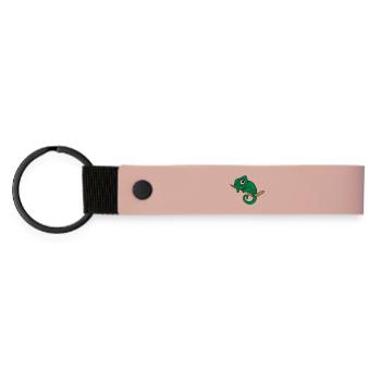 Lui das Chamäleon, dreifarbig - Matte PU Schlüsselanhänger - Rosa - Vorne