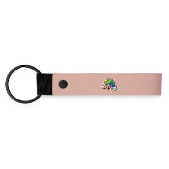 Broccoli is my therapy - Matte Pu Keyring - pink - Front